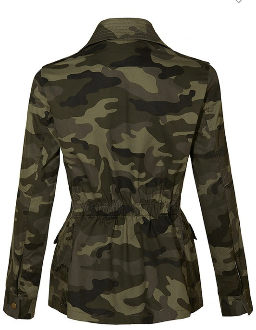 Camouflage Drawstring Jacket