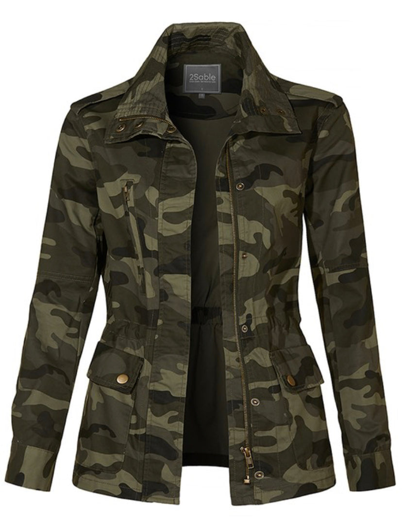 Camouflage Drawstring Jacket